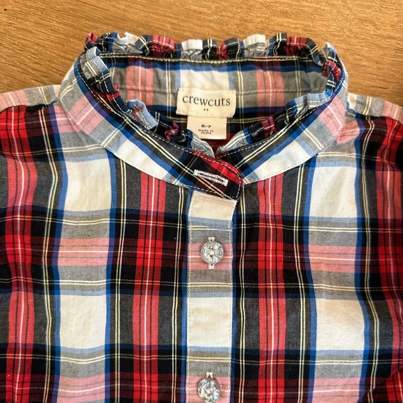 Bundle of 2 Crewcuts girls Christmas holiday tops with embellished buttons - Picture 5 of 6